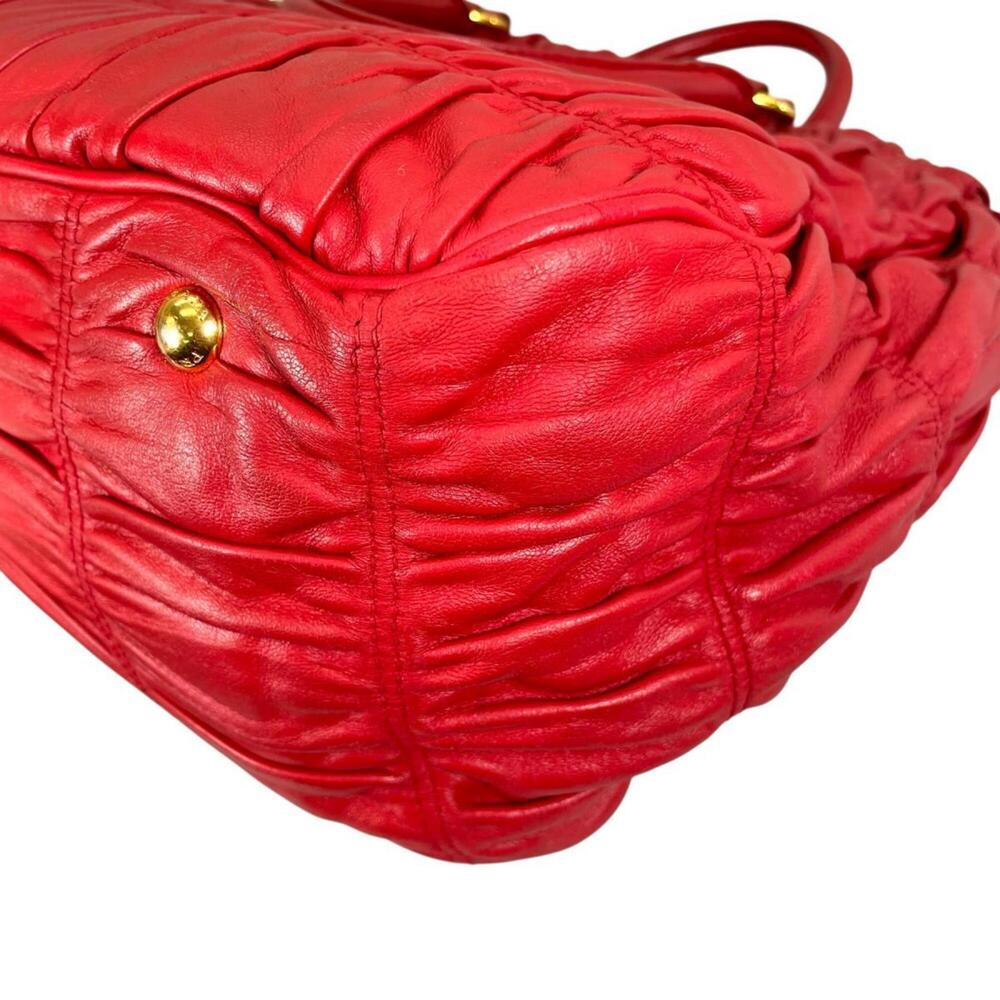 PRADA Red Leather Shoulder Bag - Picture 8 of 16